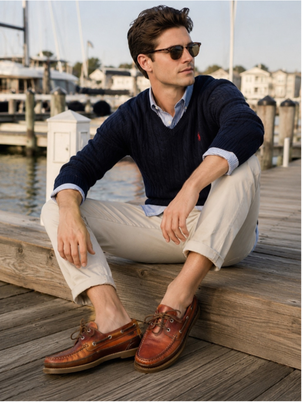 Mephisto Spinnaker Boat Shoes Men US 8 Leather Air Relax Lace Up Preppy Brown